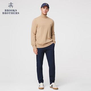 布克兄弟（BrooksBrothers）男士可翻高领绵羊毛针织套头衫 2004-米色 S