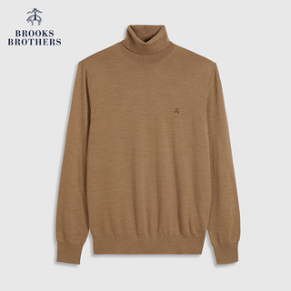 布克兄弟（BrooksBrothers）男士可翻高领绵羊毛针织套头衫 2004-米色 S