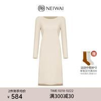 NEIWAI内外新女士零碳天丝莫代尔秋冬睡衣家居服套装垂顺睡眠含羊绒蛋白 睡裙-凝脂白 M