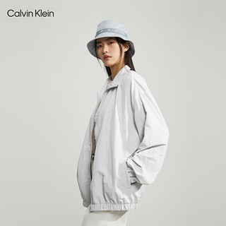 卡尔文·克莱恩 Calvin Klein 23夏季男女情侣简约刺绣户外休闲单夹克外套J400284 P01-珍珠灰 M