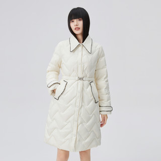 ERAL 艾莱依 小香风羽绒服女装2022冬复古收腰高级外套