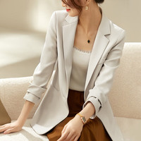 尚都比拉春秋气质通勤西服女士外套职业正装简约小西装女 云霜 L 