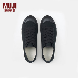 MUJI 無印良品 男女款低帮帆布鞋 EDC01A3A 黑色 39