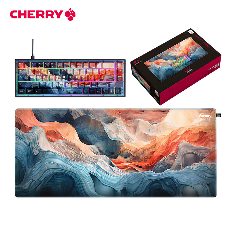 CHERRY 樱桃 K5V2 67键 有线机械键盘 洪流 MX2A红轴 RGB