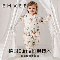 EMXEE 嫚熙 婴儿豆豆绒睡袋秋冬款恒温纯棉