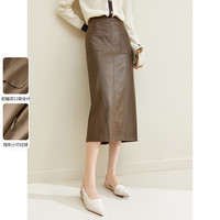 【高级感半身裙】时尚纯色显瘦百搭PU中长款直筒裙
