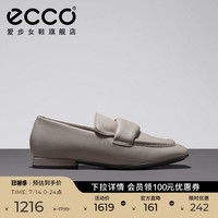 ECCO爱步乐福鞋女 方头平底单鞋英伦风一脚蹬真皮鞋 安妮209413