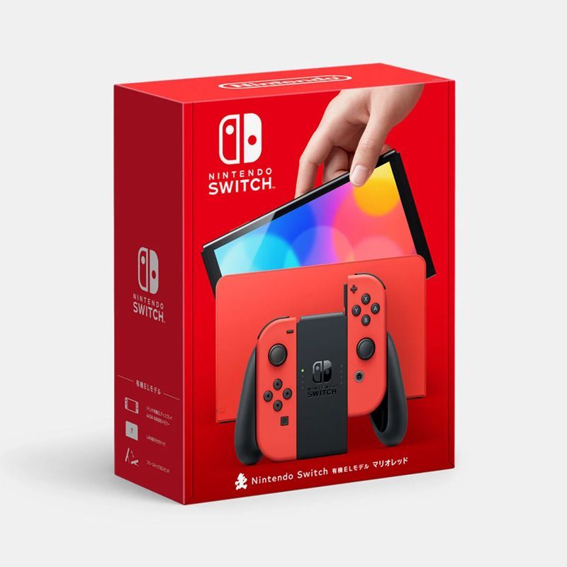 日版 Switch OLED 马力欧红 限定版 游戏主机