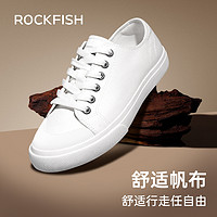 Rockfish2023防泼水帆布鞋男秋季软底舒适百搭休闲男鞋防泼水