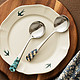 摩登主妇 304不锈钢勺子家用汤勺儿童吃饭调羹长柄饭勺网红圆汤匙 天空蓝六边形圆头勺