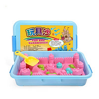 贝可麦拉 太空沙无毒玩具魔力彩沙 4斤粉色沙+沙盘无盖+72配件