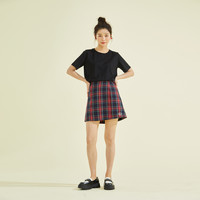 半身裙夏季少女感学院风小个子高腰格纹短裙半身裙女