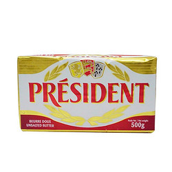 PRÉSIDENT 总统 黄油块 淡味500g