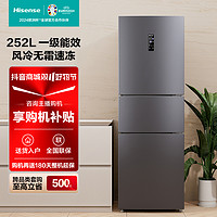 Hisense 海信 冰箱 252升变频一级能效三门 BCD-252WYK1DPUJ小型冷冻大容量