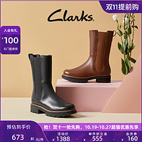 Clarks 其乐 女鞋秋冬复古潮流烟筒瘦瘦靴切尔西靴马丁靴及裸靴