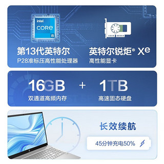 HP 惠普 星Book Plus15/Pro1613代金属笔记本设计手提电脑大办公游戏本 星15：13代i5P丨锐炬 丨高清屏 16G内存丨1TB高速固态