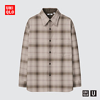 优衣库【UNIQLO U】男装/女装 法兰绒宽松格子衬衫(长袖) 442951