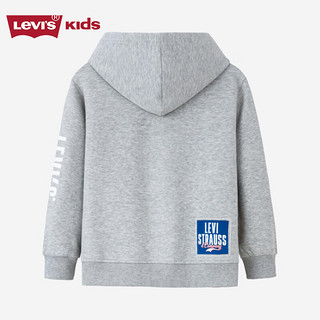 Levi's李维斯儿童装男童夹克秋季女童连帽外套中大童防风休闲上衣潮 温柔灰 110/56(5)