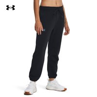 安德玛 UNDERARMOUR)秋冬Project Rock强森女子高克重棉织训练运动长裤1380196 黑色001 S