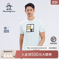 Munsingwear 万星威 高尔夫男士23夏季新品短袖t恤休闲运动纯棉圆领短袖 E752 L
