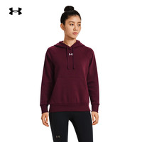 安德玛 UNDERARMOUR)秋冬Rival女子抓绒连帽训练运动卫衣1379500 栗色600 XS