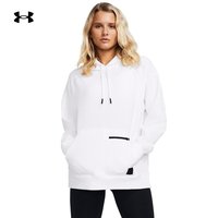 安德玛(UNDERARMOUR)秋冬Ottoman女子抓绒训练运动连帽卫衣1379775 白色100 S