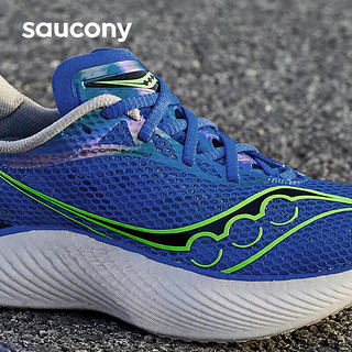 索康尼（SAUCONY）男鞋 啡鹏3专业竞速跑鞋轻便透气耐磨缓震跑步鞋 啡鹏3/兰绿 44码