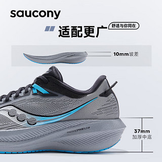 索康尼（SAUCONY）男鞋 胜利21竞速跑鞋耐磨减震运动鞋轻便透气跑步鞋 胜利21/重磅来袭/灰黑 42/8.5/265mm