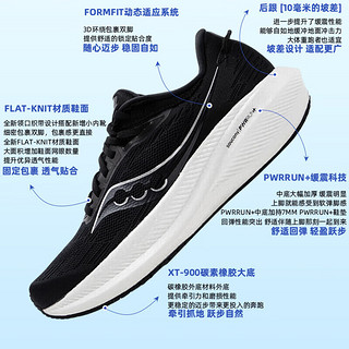 索康尼（SAUCONY）男鞋 胜利21竞速跑鞋耐磨减震运动鞋轻便透气跑步鞋 胜利21/重磅来袭/黑白 44/10/280mm