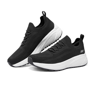 SKECHERS 斯凯奇 男士一脚蹬运动鞋舒适透气厚底休闲鞋118050 BLK 42