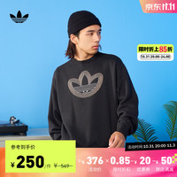adidas 阿迪达斯 三叶草男装加绒印花运动卫衣套头衫