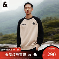 杰克·琼斯（JACK&JONES）男潮字母印花宽松舒适长袖拼接加绒卫衣男223333135 灰褐色-E13 180/100A/L