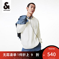 杰克·琼斯（JACK&JONES）秋冬男百搭个性时尚刺绣复古休闲舒适百搭日常通勤出行针织上衣 奶白色A42 165/88A/XS