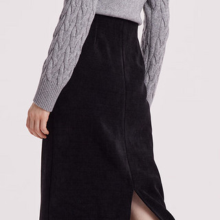 歌莉娅 冬季  针织抓绒半截裙  1BSJ2D020 00B黑色（预计10月22日发货） M（预计10月22日发货）