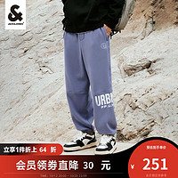 杰克·琼斯（JACK&JONES）青春活力百搭户外字母胶印印花加绒宽松舒适卫裤男士22331D028 蓝色 165/72A /XSR