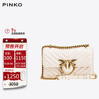 PINKO 品高 MINI羊皮绗缝包链条燕子包 白色