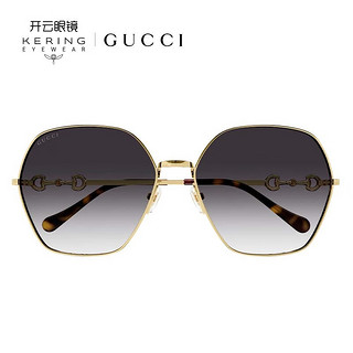 古驰（GUCCI）太阳镜女 时尚复古经典遮阳墨镜金属镜框 GG1335S 001