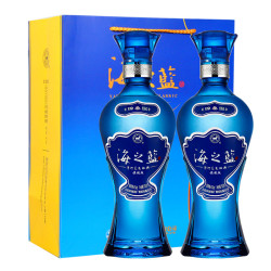YANGHE 洋河 海之蓝 蓝色经典 旗舰版 42%vol 浓香型白酒 520ml*2瓶 礼盒装
