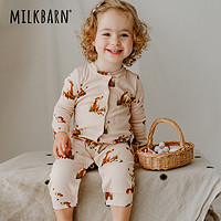 Milkbarn婴儿长袖连体服男女宝宝空调服纯棉哈衣爬服