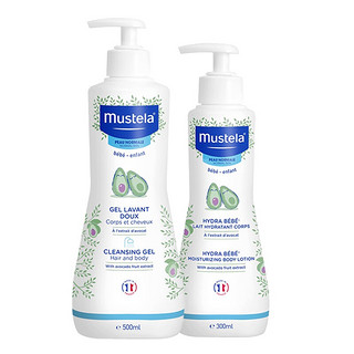 Mustela 妙思乐 洗护套装（洗发沐浴露二合一500ml+贝贝润肤乳300ml ）