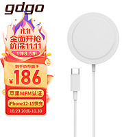 GDGO 15W苹果无线充电器MagSafe磁吸PD低温快充MFI认证Apple适用iphone15/14/手机耳机