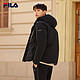  FILA 斐乐 男子羽绒服冬季连帽男装休闲长袖保暖外套上衣 正黑色-BK 175/96A/L　