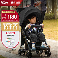 Britax 宝得适 婴儿推车可坐可躺儿童推车轻便可折叠手推车可延展遮阳 夜影黑