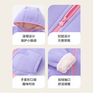 巴拉巴拉 巴拉童装女童外套儿童装秋冬2023新款男童连帽摇粒绒便服潮 绿咖色调00345 100cm