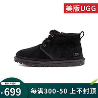 UGG 美版秋冬女款羊毛耐穿舒适休闲鞋NEUMEL纽姆系列 黑色 37