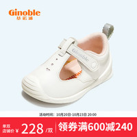 Ginoble 基诺浦 关键鞋 8-18个月婴儿步前鞋夏款公主鞋宝宝鞋皮鞋凉鞋女TXGB1979 白色 125mm_内长13.5/脚长12.5-12.9