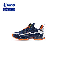 中国乔丹童鞋儿童运动鞋秋冬皮面旋钮扣气垫男童大童跑步鞋子