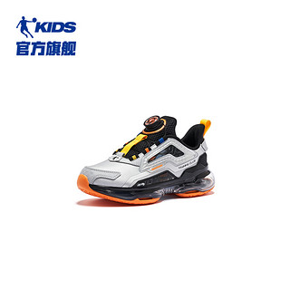 中国乔丹童鞋儿童运动鞋秋冬皮面旋钮扣气垫男童大童跑步鞋子