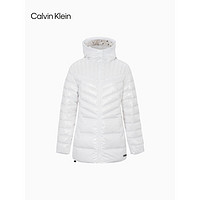 卡尔文·克莱恩 Calvin Klein 女士休闲亮面可卸帽羽绒服外套 4WH1O503