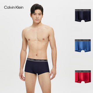 卡尔文·克莱恩 Calvin Klein 内衣男士三条装条纹循环提花腰边低腰防夹臀内裤NP2315O 0GD-深蓝/红/蓝 M